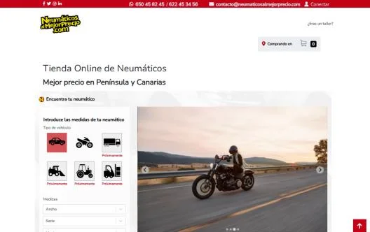 Neumáticos al Mejor Precio, proyecto de UltraSEO